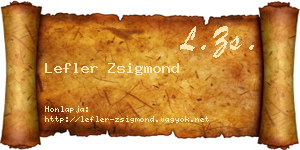 Lefler Zsigmond névjegykártya